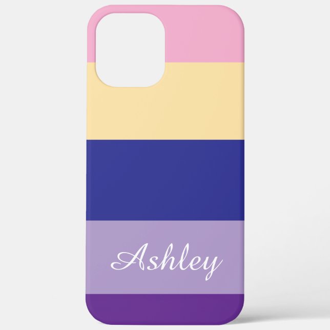 Customized Name Colourful Stylish Modern Elegant  Case-Mate iPhone Case (Back)