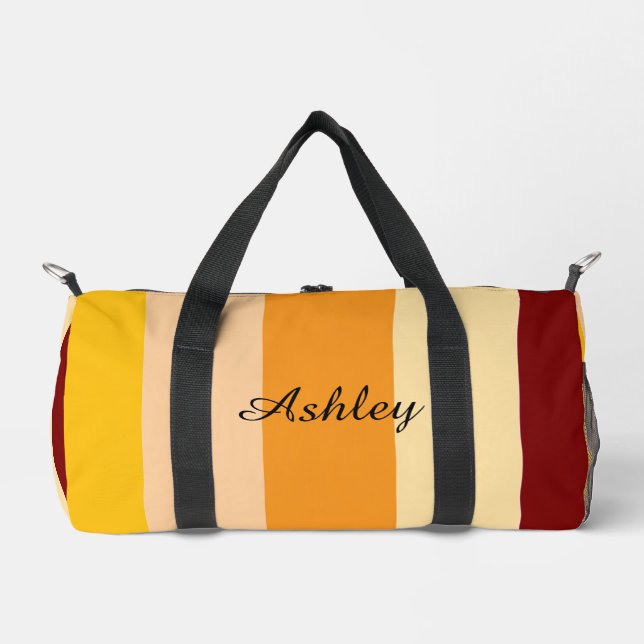 Customized Name Colourful Stylish Modern Elegant  Duffle Bag (Front)