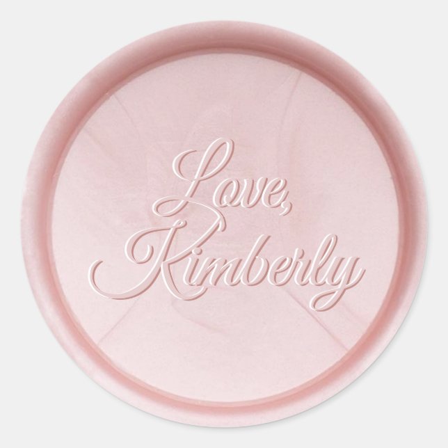 Customized Name Pearl Pink Wax Seal Sticker (Front)