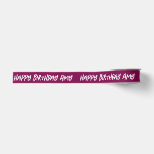 CUSTOMIZED NAME STYLISH MODERN HAPPY BIRTHDAY  GROSGRAIN RIBBON