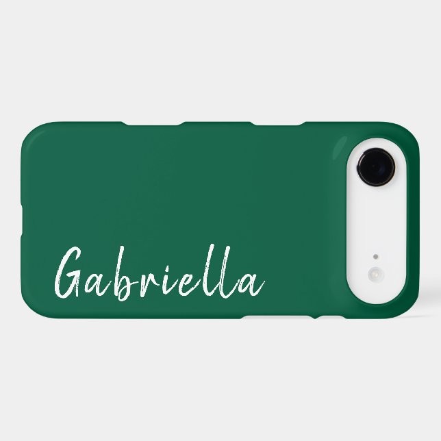 Customized Name Stylish Modern Minimal Dark Green  (Back Horizontal)