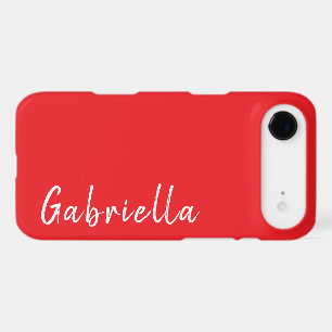 Customized Name Stylish Modern Minimal Red Colour