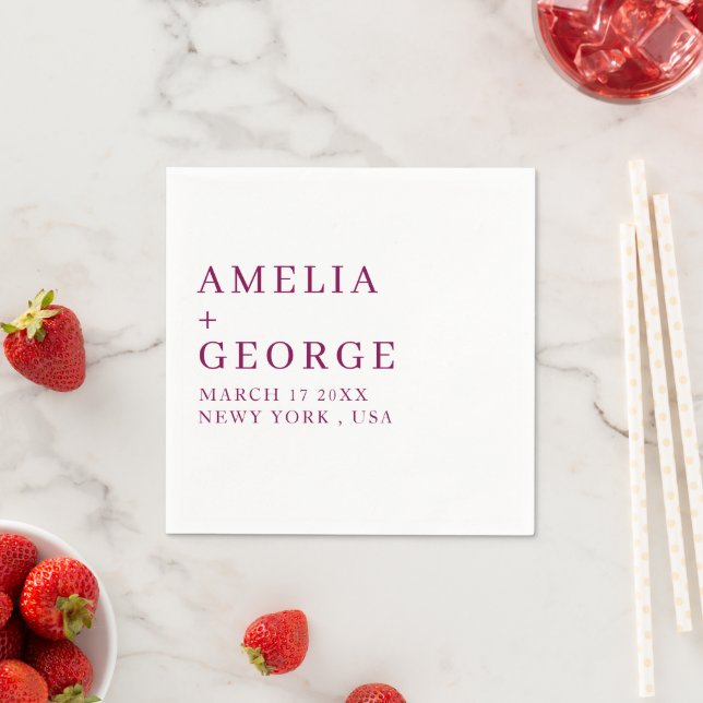 CUSTOMIZED NAME STYLISH MODERN MINIMAL WHITE COLOR NAPKIN (Insitu)