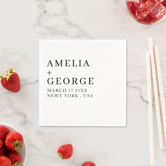 CUSTOMIZED NAME STYLISH MODERN MINIMAL WHITE COLOR NAPKIN (Insitu)