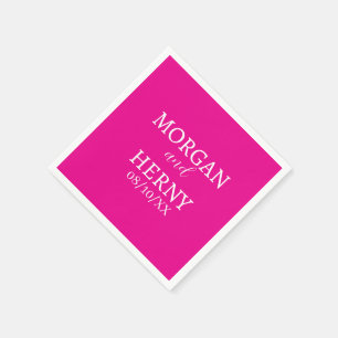 CUSTOMIZED NAME STYLISH MODERN PINK WEDDING  NAPKIN