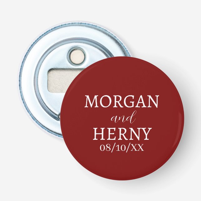 CUSTOMIZED NAME STYLISH MODERN WEDDING  BOTTLE OPENER (Front)