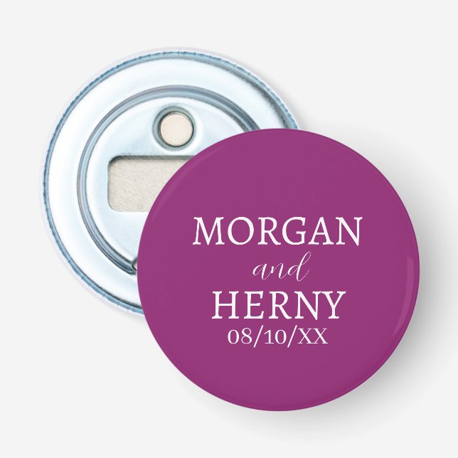 CUSTOMIZED NAME STYLISH MODERN WEDDING  BOTTLE OPENER (Front)