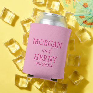 CUSTOMIZED NAME STYLISH MODERN WEDDING  CAN COOLER