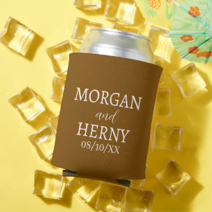 CUSTOMIZED NAME STYLISH MODERN WEDDING  CAN COOLER