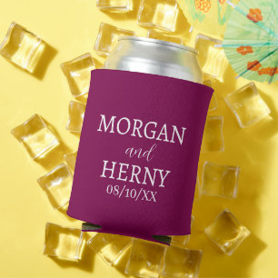 CUSTOMIZED NAME STYLISH MODERN WEDDING  CAN COOLER