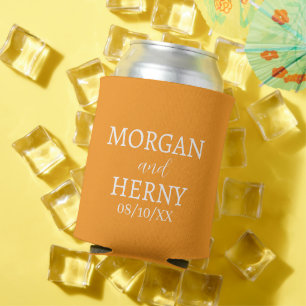 CUSTOMIZED NAME STYLISH MODERN WEDDING  CAN COOLER