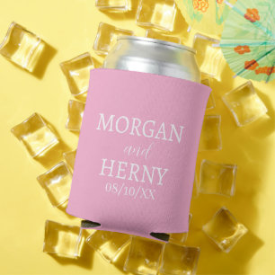 CUSTOMIZED NAME STYLISH MODERN WEDDING  CAN COOLER