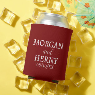 CUSTOMIZED NAME STYLISH MODERN WEDDING  CAN COOLER