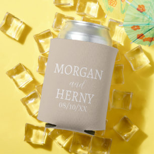 CUSTOMIZED NAME STYLISH MODERN WEDDING  CAN COOLER