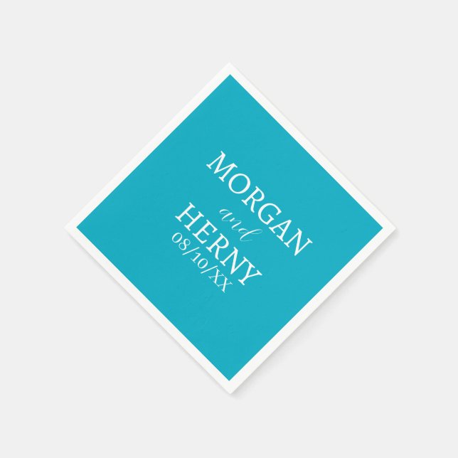 CUSTOMIZED NAME STYLISH MODERN  WEDDING  NAPKIN (Corner)