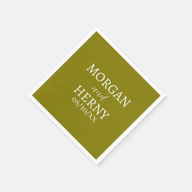 CUSTOMIZED NAME STYLISH MODERN  WEDDING  NAPKIN (Corner)