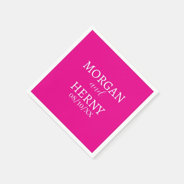 CUSTOMIZED NAME STYLISH MODERN  WEDDING  NAPKIN (Corner)