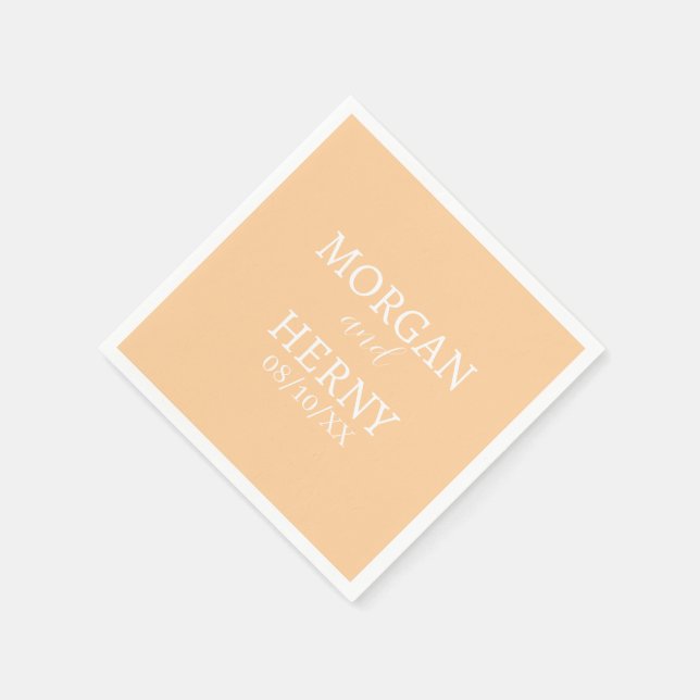 CUSTOMIZED NAME STYLISH MODERN  WEDDING  NAPKIN (Corner)
