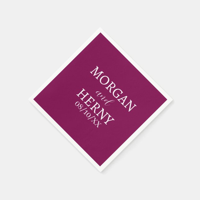 CUSTOMIZED NAME STYLISH MODERN  WEDDING  NAPKIN (Corner)