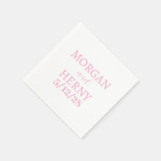 CUSTOMIZED NAME STYLISH MODERN WHITE WEDDING NAPKIN