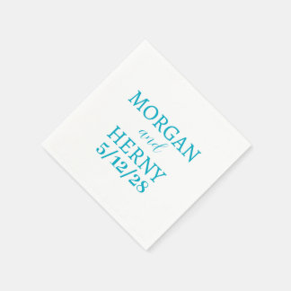 CUSTOMIZED NAME STYLISH MODERN WHITE WEDDING NAPKIN