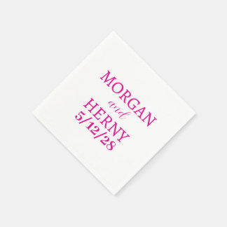 CUSTOMIZED NAME STYLISH MODERN WHITE WEDDING NAPKIN
