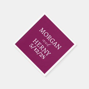 CUSTOMIZED NAME STYLISH MODERN WINE WEDDING NAPKIN