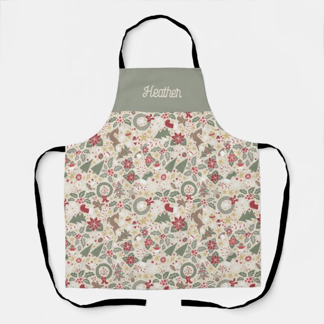 Customized Name Very Merry Christmas Apron (Front)