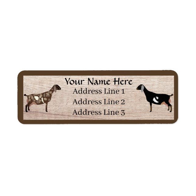 Customized Nubian Dairy Goat Address Label (Front)