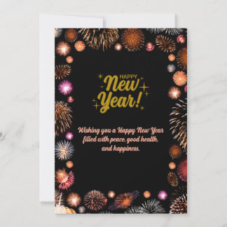 Customized & Personalized Happy New Year Greeting Holiday Card
