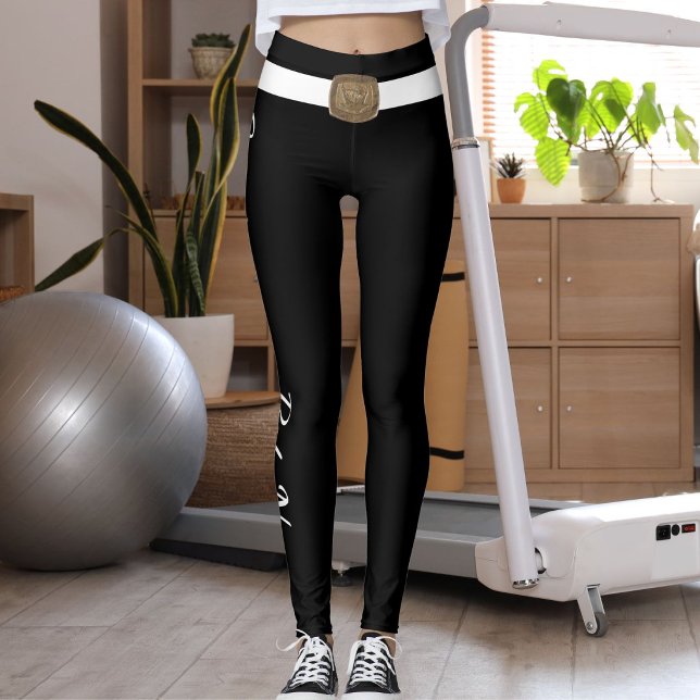 Customized Pet Lover Script Text Black And White  Leggings (Creator Uploaded)