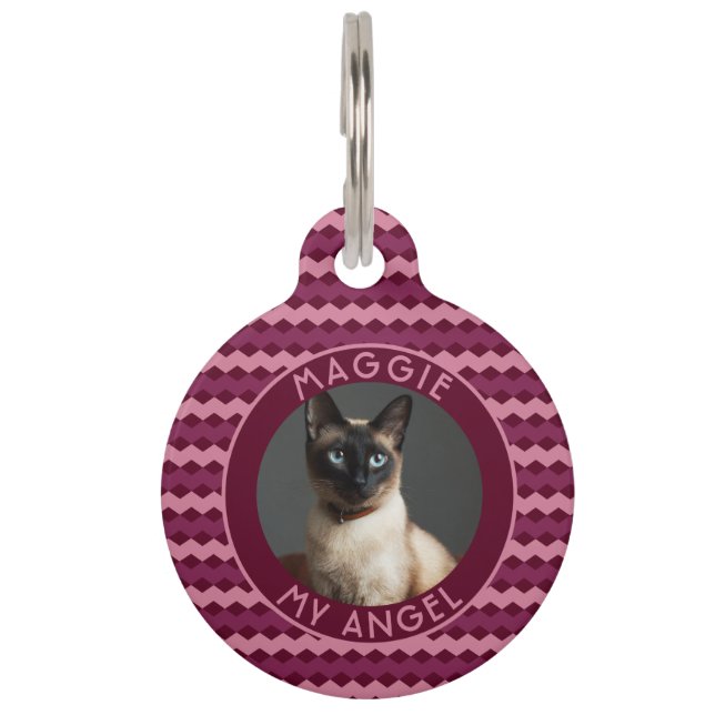 Customized Pet Owner Gift Idea Abstract Chevron Tag (Front)