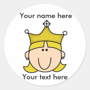 CUSTOMIZED PRINCESS BLOND CLASSIC ROUND STICKER