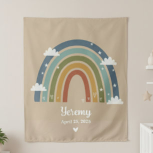 Customized Rainbow Rug with Name – Room Decor Tapestry