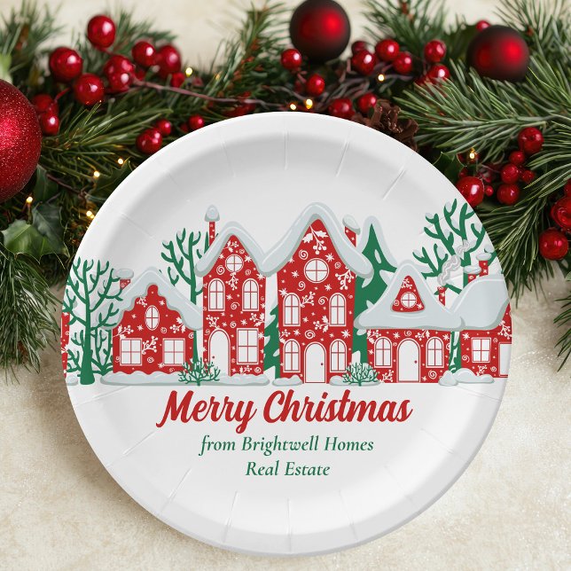 Customized Real Estate Company Christmas Party Paper Plate (Creator Uploaded)