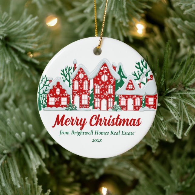 Customized Real Estate Company Merry Christmas Ceramic Tree Decoration (Tree)
