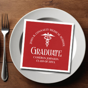 Customized Red Medical School Graduation Party Napkin