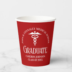 Customized Red Medical School Graduation Party Paper Cups