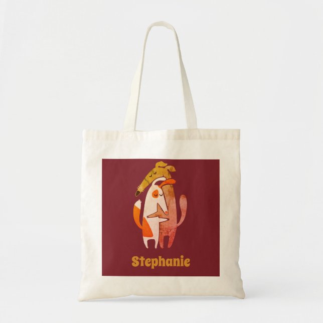 Customized Retro Podenco Dog and Galgo  Tote Bag (Front)