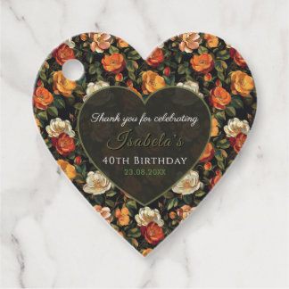 Customized Rose Flower Spring Birthday Favour Tags