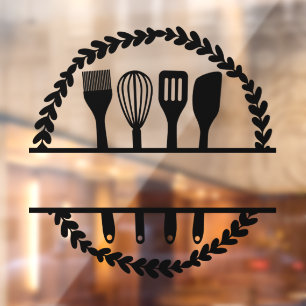 Customized Round Leaf Kitchen Split Frame Window Cling