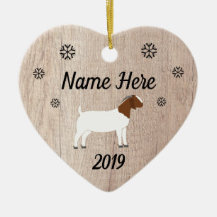 Customized Rustic Boer Goat Ceramic Tree Decoration