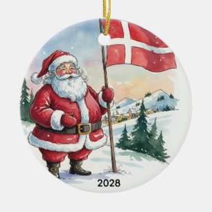 Customized Santa in Denmark  Ceramic Tree Decoration