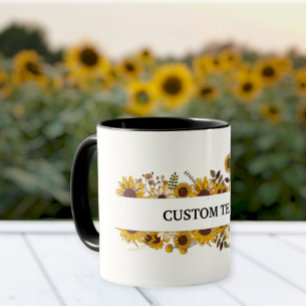 Customized sunflower mug, Sunflower mug