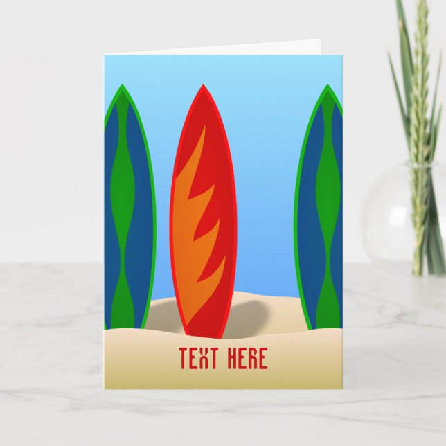 Customized Surfing Greeting Cards (Front)
