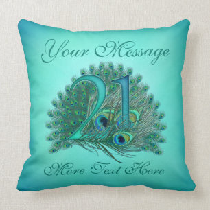 Customized text elegant 21st Birthday 21 Pillows