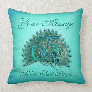 Customized text elegant 65th Birthday 65 Pillow