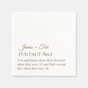 CUSTOMIZED TEXT FUN FACT MODERN STYLISH WEDDING NAPKIN