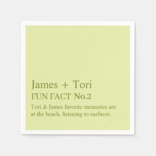 CUSTOMIZED TEXT FUN FACT MODERN STYLISH WEDDING NAPKIN
