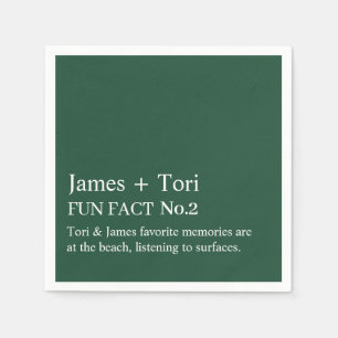 CUSTOMIZED TEXT FUN FACT MODERN STYLISH WEDDING NAPKIN